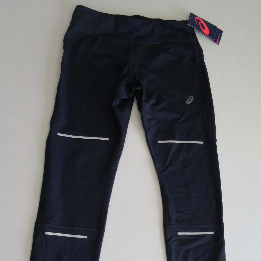 Asics Lightshow Winter Running Tights Leggings Navy Sz Small X-Small